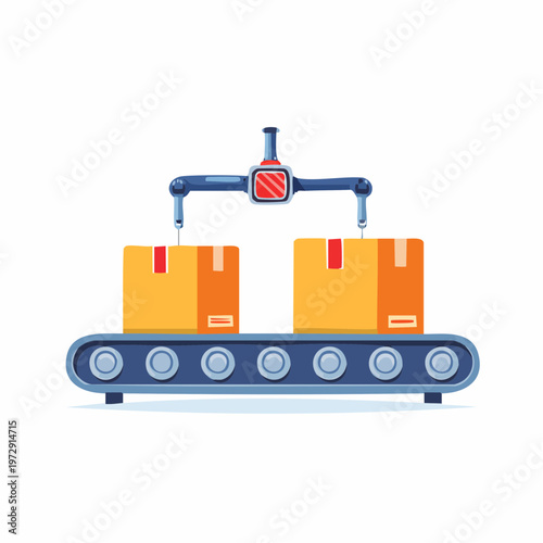 ベルトコンベアシステムのイラスト・工場自動化