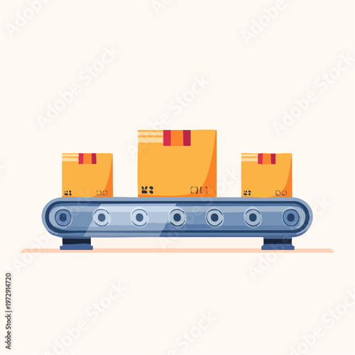 ベルトコンベアシステムのイラスト・工場自動化