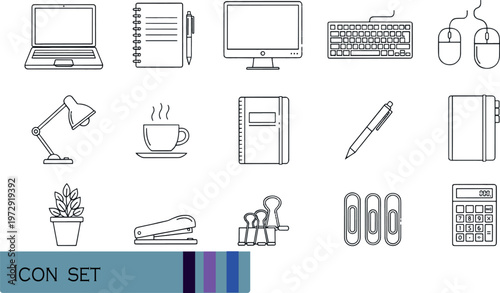 Print Barber Shop and Men Grooming Line Icon Set