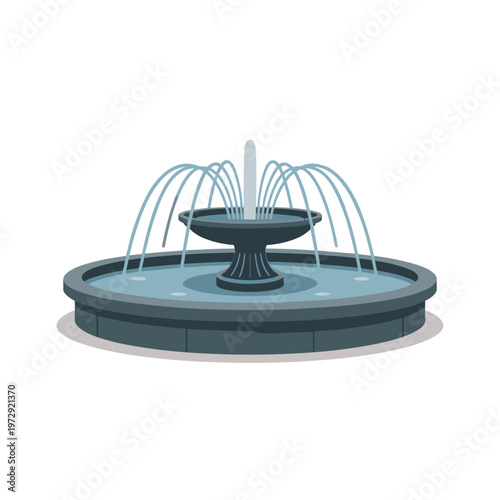 Classic tiered garden fountain with water sprays