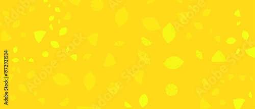pattern with yellow leaves on a yellow background. Vector illustration.