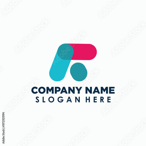 letter R simple logo template, alphabet icon design