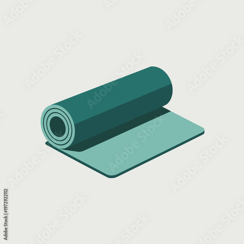 Rolled exercise mat icon for gym and home workout