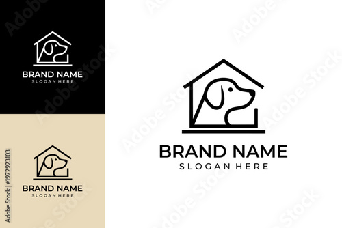 Dog house logo design template.