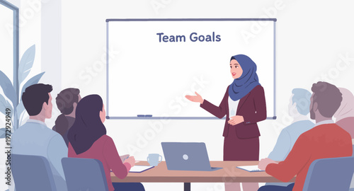 Diverse team in a business meeting.