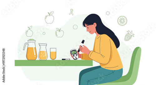 Woman checking blood sugar level with glucose meter, healthy lifestyle, diabetes control