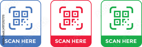 QR Code Scan Set. Smartphone usage sign. Scan me text. barcode sign. payment and identification. Simple digital scanning 
