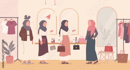 Women shopping in a clothing store.
