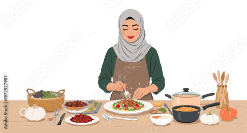 Woman preparing a healthy meal.