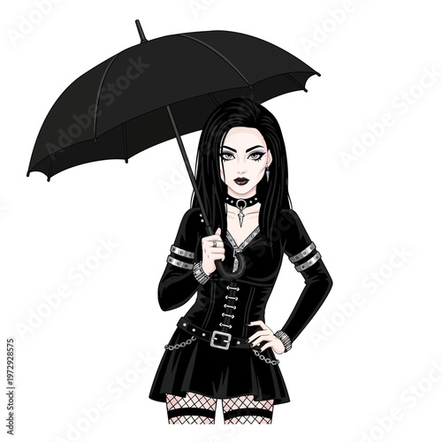 Gothic Woman with Umbrella
