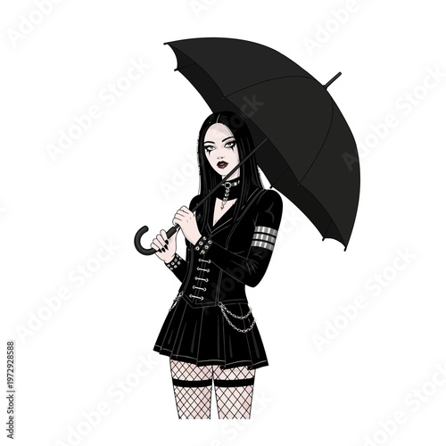 Gothic Woman with Umbrella