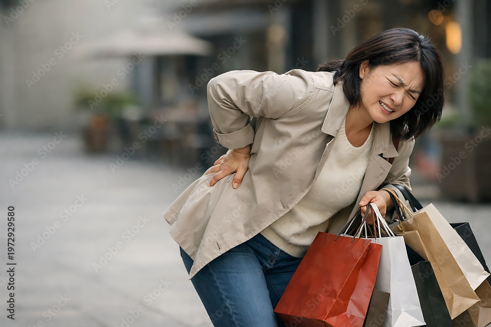 Fototapeta premium People suffering from neck, back and shoulder pain, office workers and seniors with musculoskeletal problems