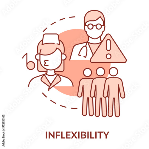 Inflexibility in the medical world: Visual representation of inflexibility within the healthcare system, depicting the consequences for both medical staff and patients alike.
