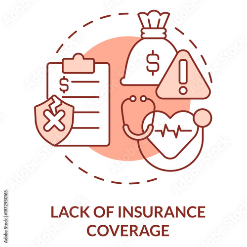 Lack of Insurance Coverage: An illustrative conceptual representation signifying the absence of insurance protection.