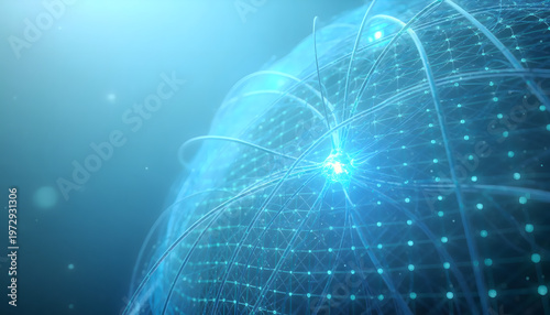 Abstract futuristic - technology with polygonal shapes on dark blue background. Design digital technology concept. 3d illustration.