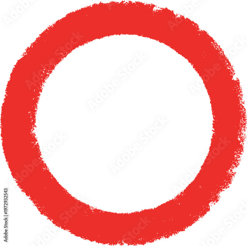 ペイントタッチの丸アイコン　赤太丸　ベクター　EPS　Adobe Illustrator Artwork