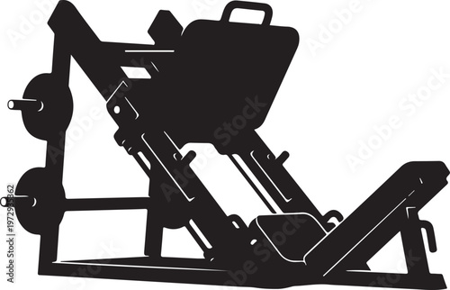 Black silhouette leg press machine gym equipment weight training