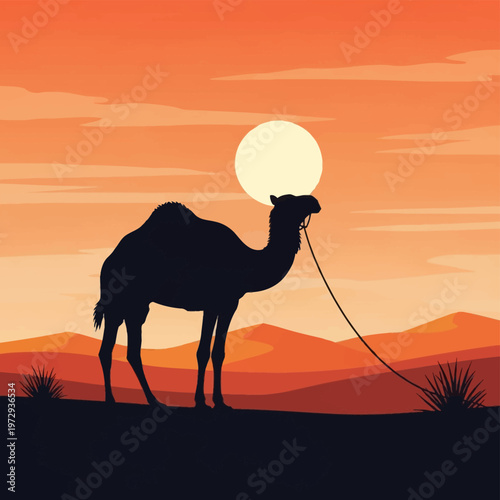 camel in the sahara