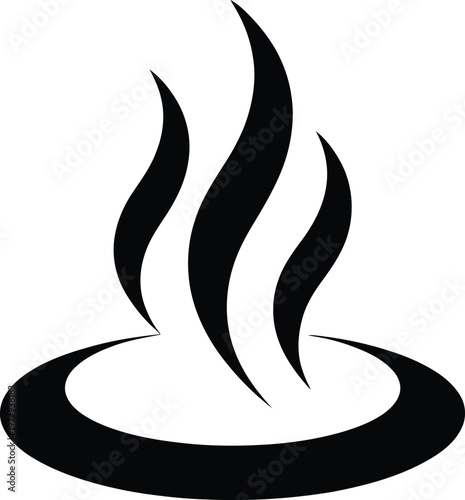 Hot spring icon, steam or smoke symbol, spa and wellness logo element, vector illustration