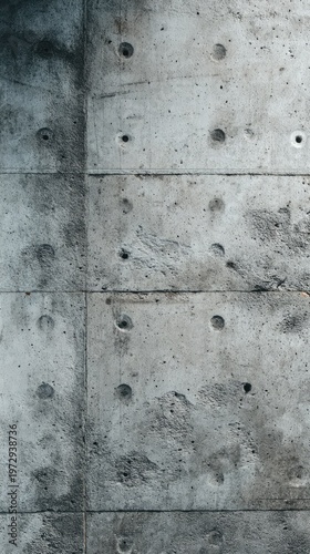 Textured Concrete Wall with Visible Formwork Marks and Holes.