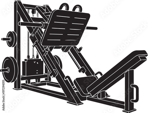 Black leg press machine with weights gym equipment