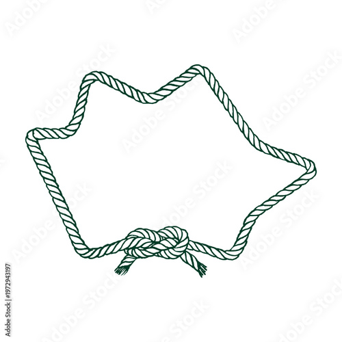 Star Rope Frame with Bottom Knot Nautical Illustration