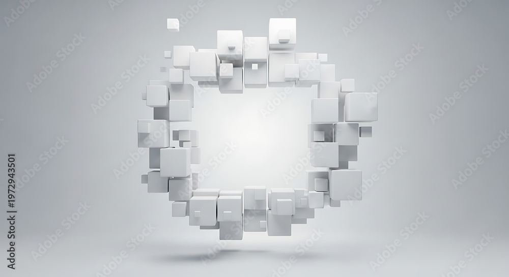 Obraz premium Dynamic White Cube Sphere