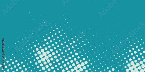 Green - turquoise background divided by diagonal. Vector illustration Background into two colors with halftone