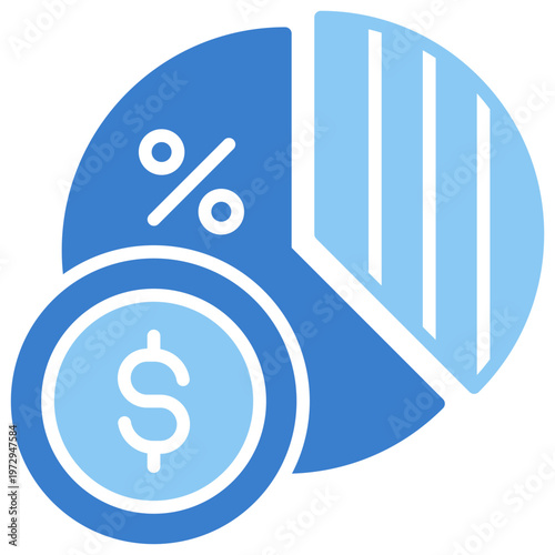 Profit Margin Dual Tone Glyph Icon