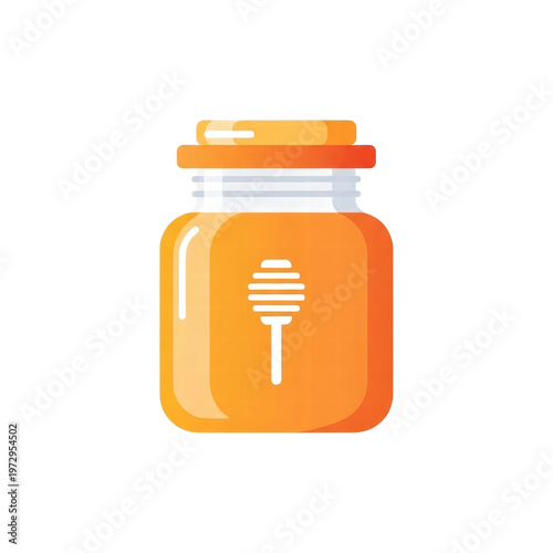 Honey jar icon on white background