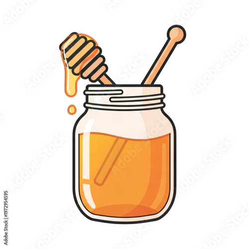 Honey jar with dripping dipper