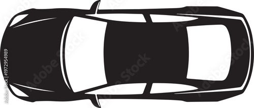 Black car overhead view vehicle down