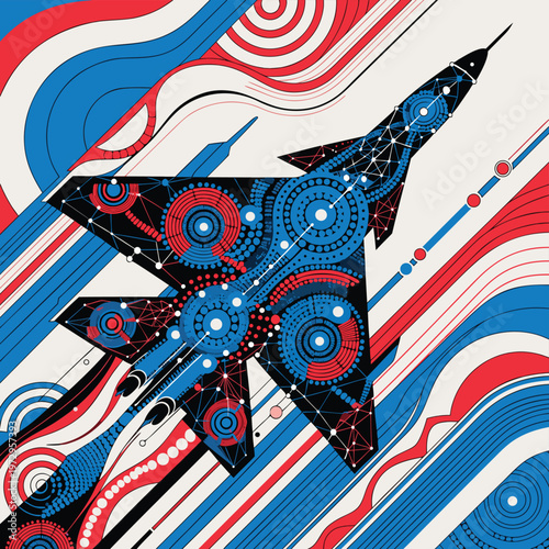 A vector design of a terrifying American fighter jet