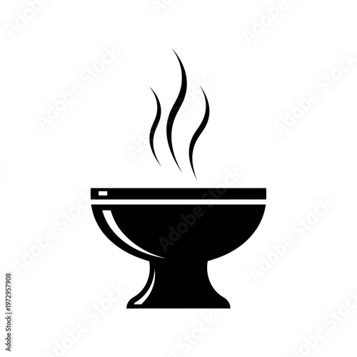 Incense Burner with Smoke Black Minimal Vector Spiritual Icon