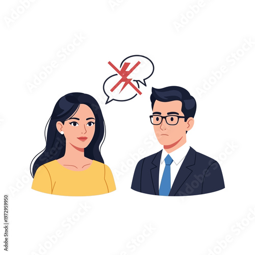 Couple arguing, communication breakdown, disagreement, relationship conflict, no talking