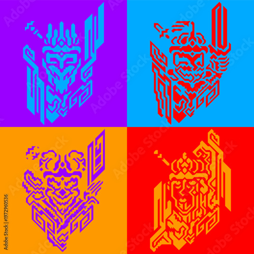poker joker king queen and jack pictograms backdrop