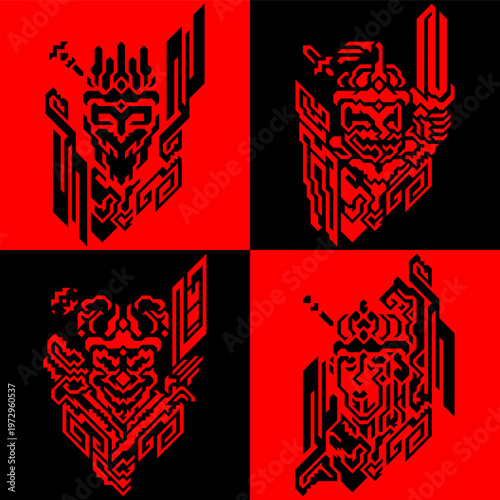 poker joker king queen and jack pictograms backdrop