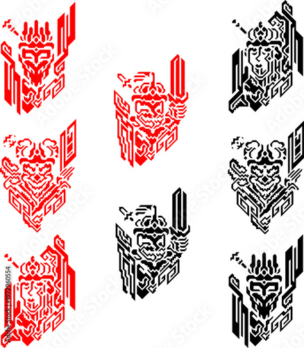 poker joker king queen and jack pictograms backdrop