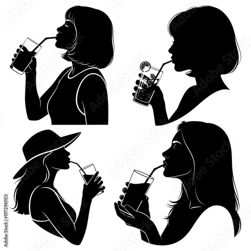 "Two Silhouettes Sharing Coffee and Conversation in Casual Interaction"

