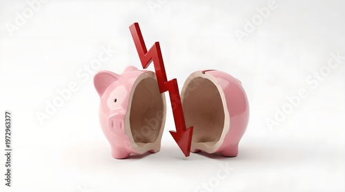 Piggy Bank Cleanly Sliced In Half By Sharp Arrow