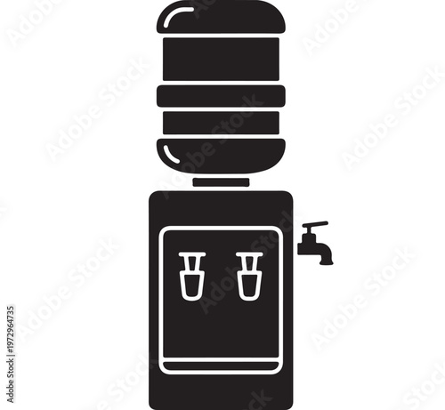 Water Cooler Dispenser Isolated on White for Office Hydration, Workplace Facility and Corporate Refreshment Concepts