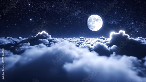A stunning blue moon shining in a dark sky.