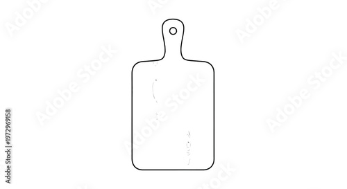 Simple outline of a wooden cutting board with a handle