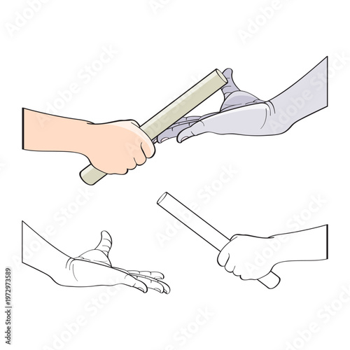 relay baton exchange vector ilustration