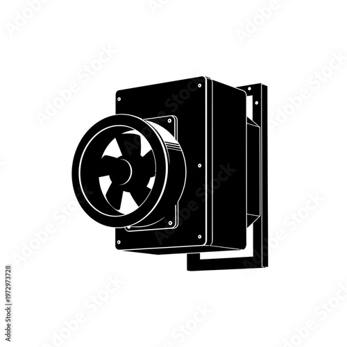 Commercial Greenhouse Heater Unit Wall Mounted Blower Climate Control Vector Silhouette