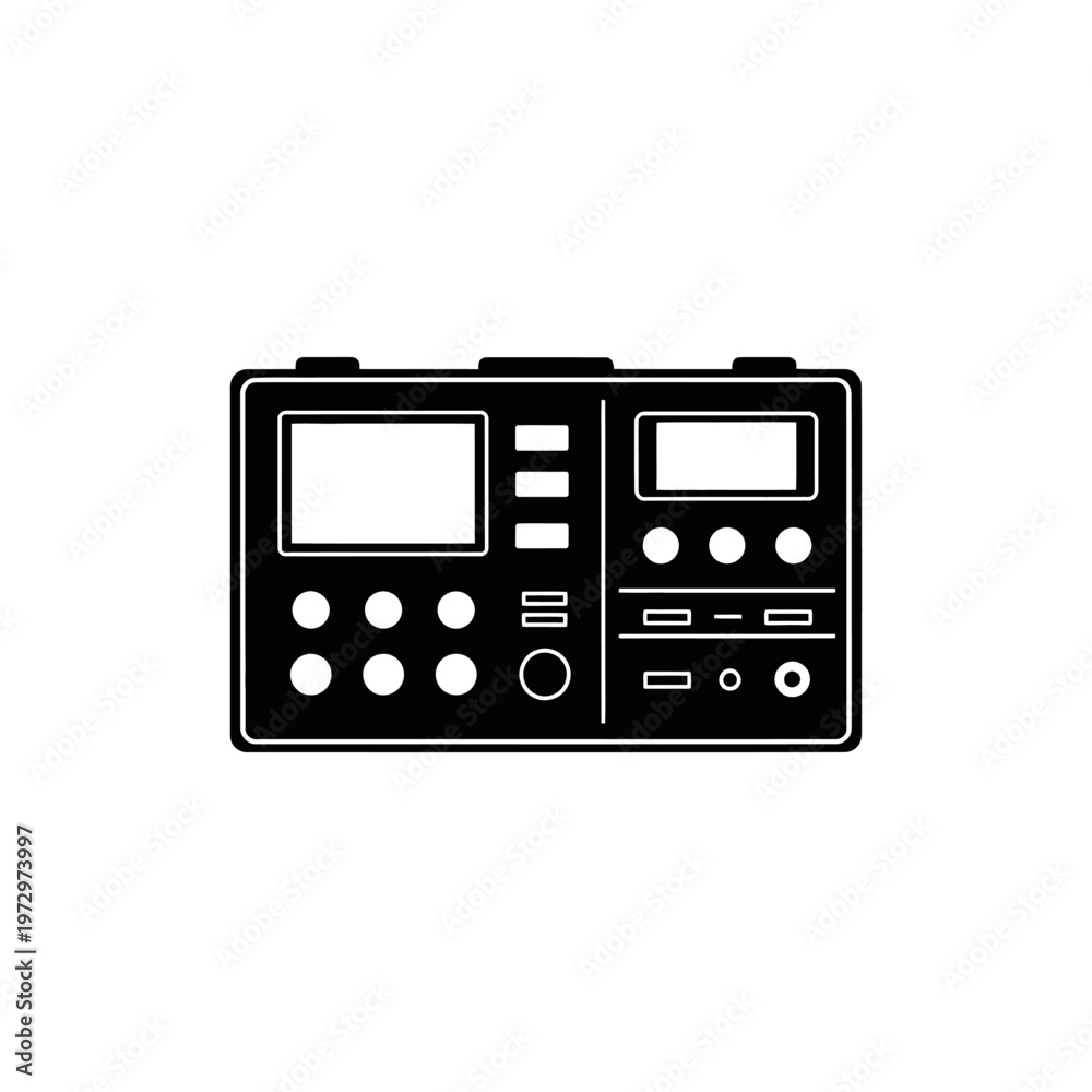 Fototapeta premium Digital pH and EC Controller Wall Unit Automated Hydroponic Systems Vector Silhouette