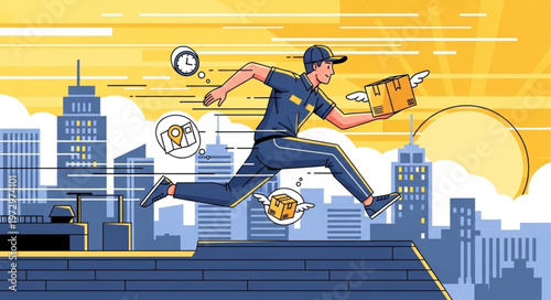 Speedy Pizza Delivery - A Race Against Time in the City.