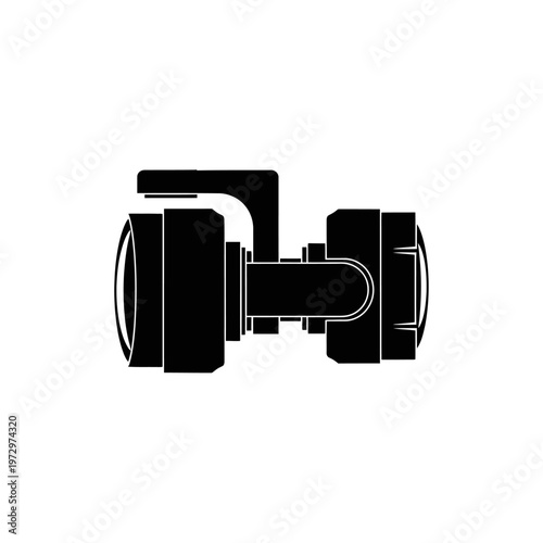 Dual-Sensor Payload Gimbal Thermal and Optical Lenses Aerial Inspection Vector Silhouette