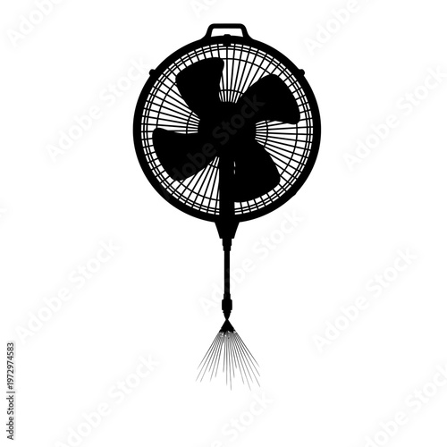 Greenhouse Humidity Misting Fan Silhouette for Climate Control Automation