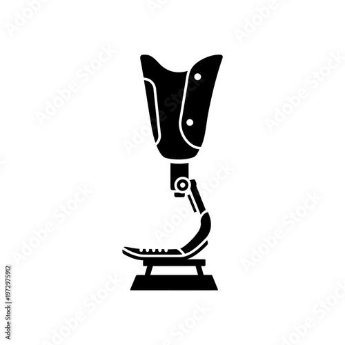 Prosthetic Running Blade Silhouette on Stand for Adaptive Sports Innovation